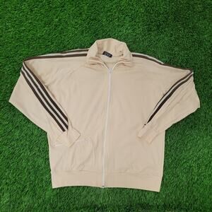 Vintage 90s MOD Track Jacket Large 23x25 Beige Brown